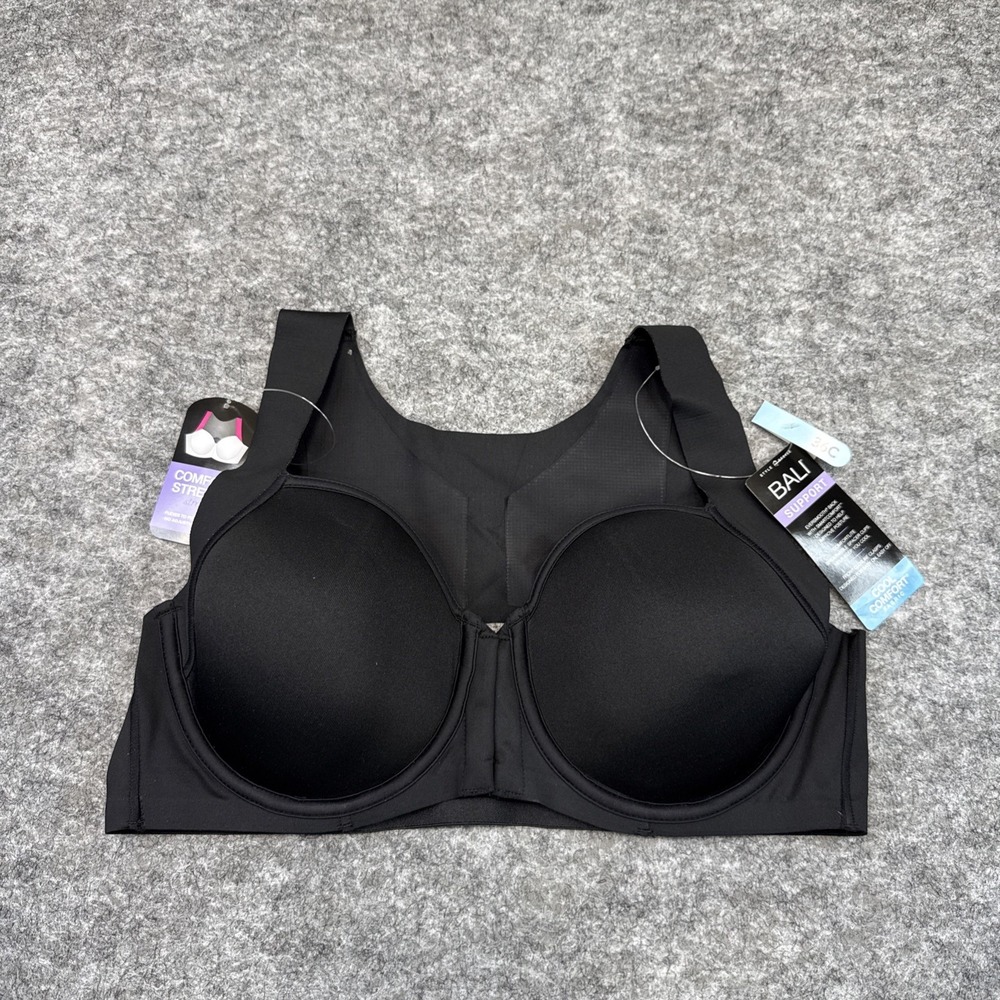 NEW Bali One Smooth U Ever Smooth Posture Boost bra women's 36C black DF3450